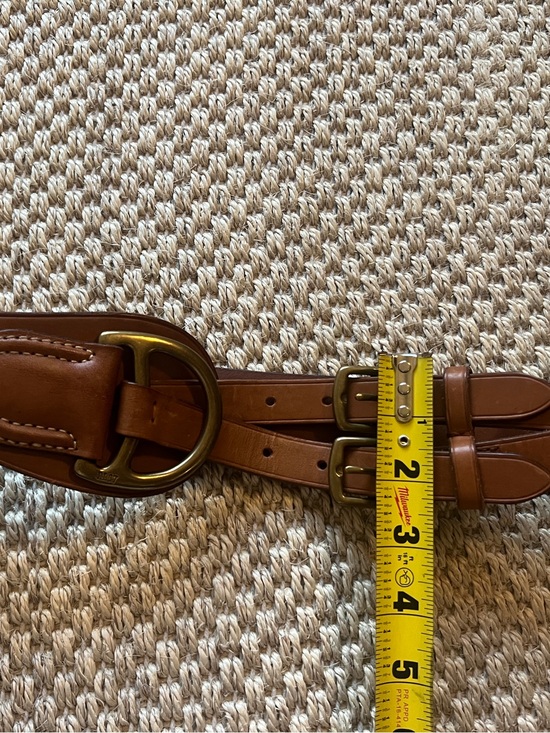 Ralph Lauren RL67 Equestrian 
Belt Saddle Leather Double Buckle Brass Hardware main image 9